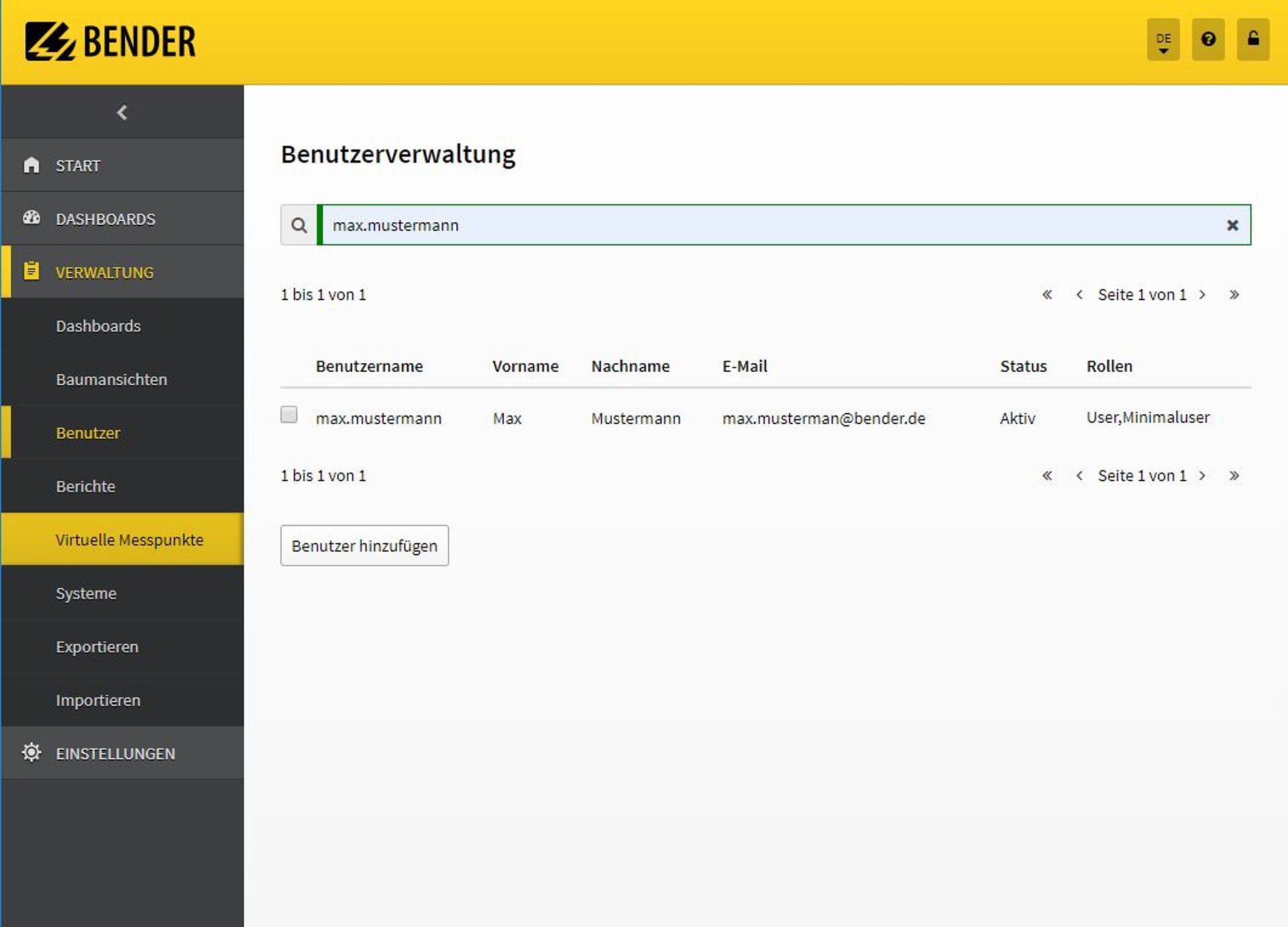 Benutzerverwaltung