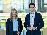 Nicole Bender (CFO) und Michael Breuer (CEO, rechts)
