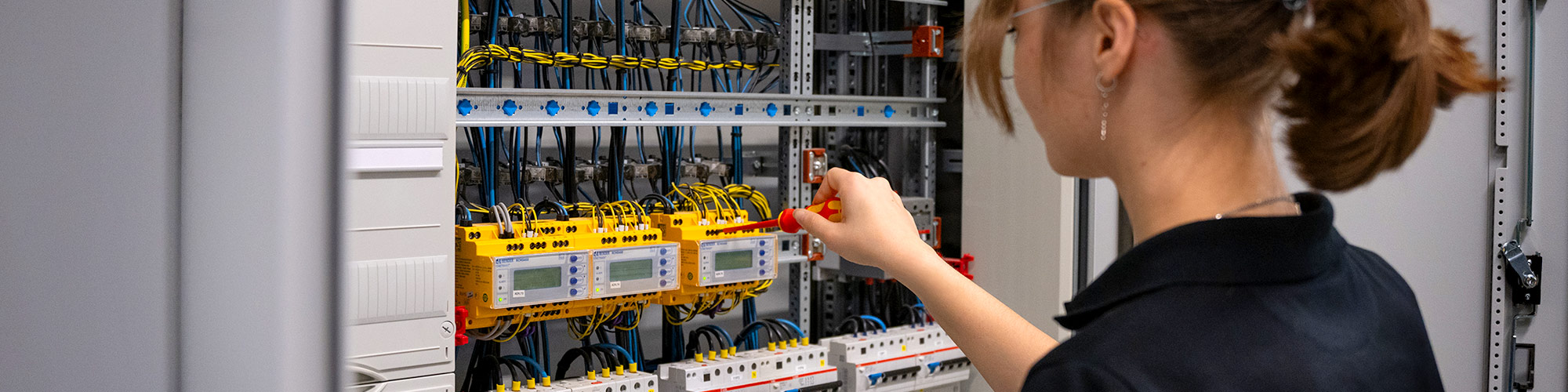 Technician at the control cabinet