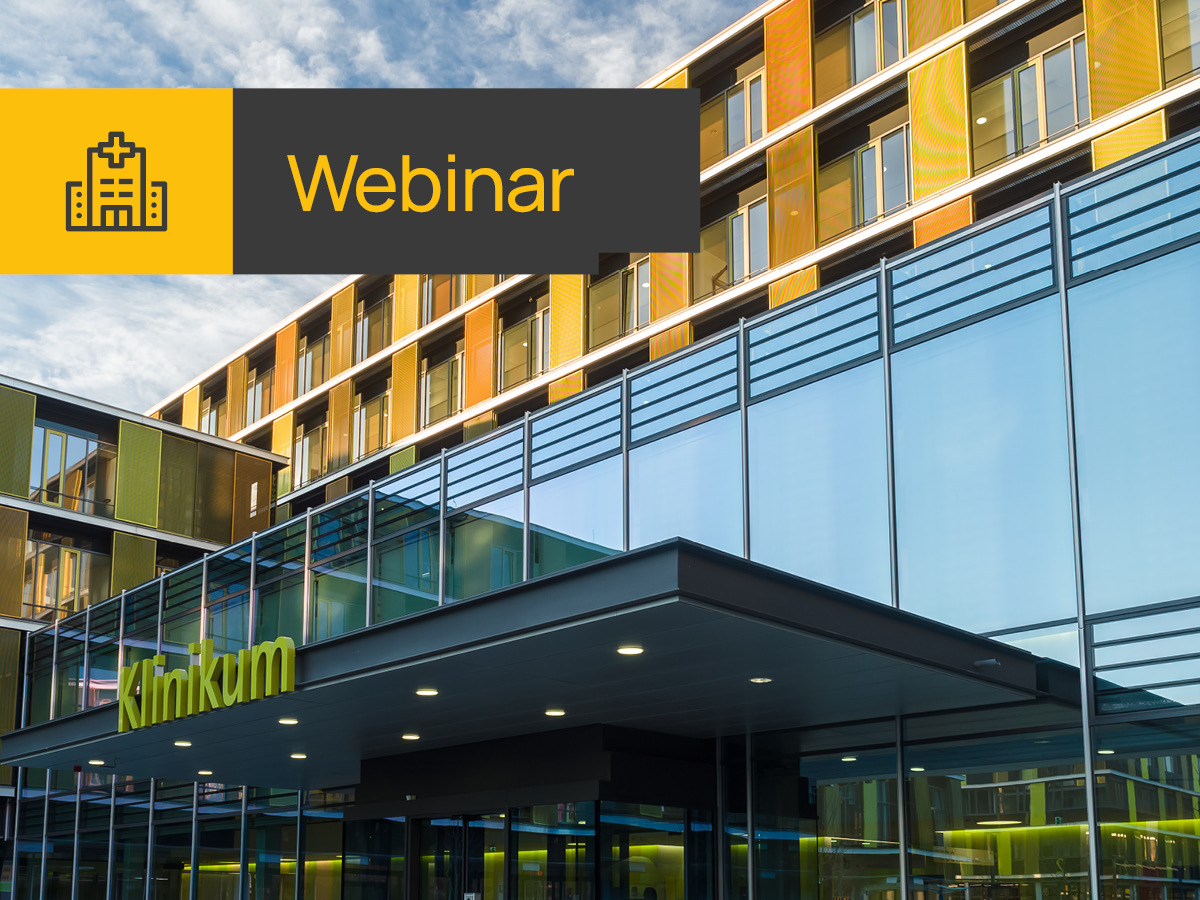 Eingang eines modernen Krankenhauses