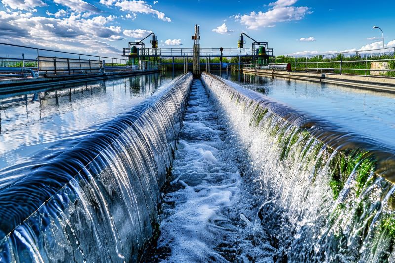 Wasser wird in einer Kläranlage aufbereitet
