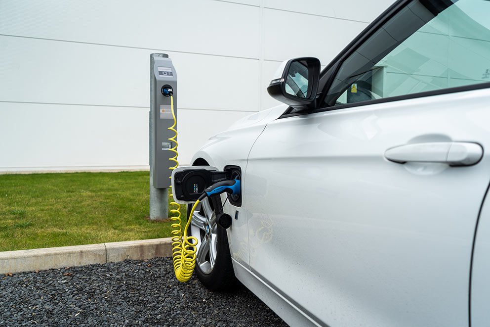 Bender UK install two new Chargespot Berlin electric vehicle charge stations at Ulverston HQ