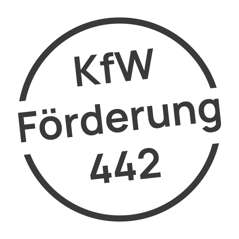 Schriftzug als Button "KfW Förderung 442"