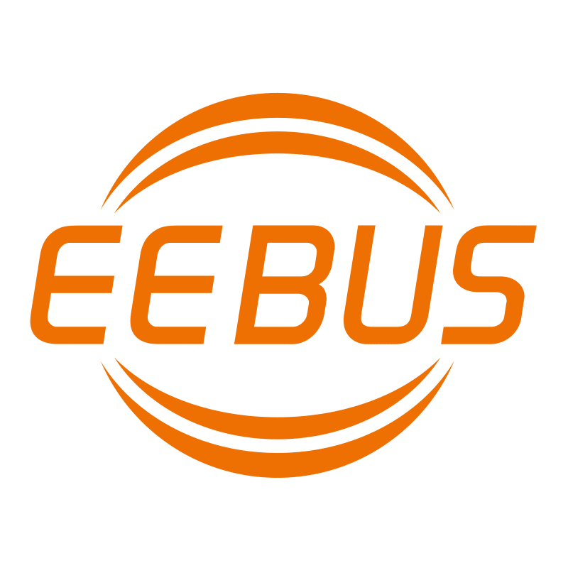 Logo der Firma EEBUS mit dem Schriftzug 'EEBUS' umgeben von zwei gebogenen Linien