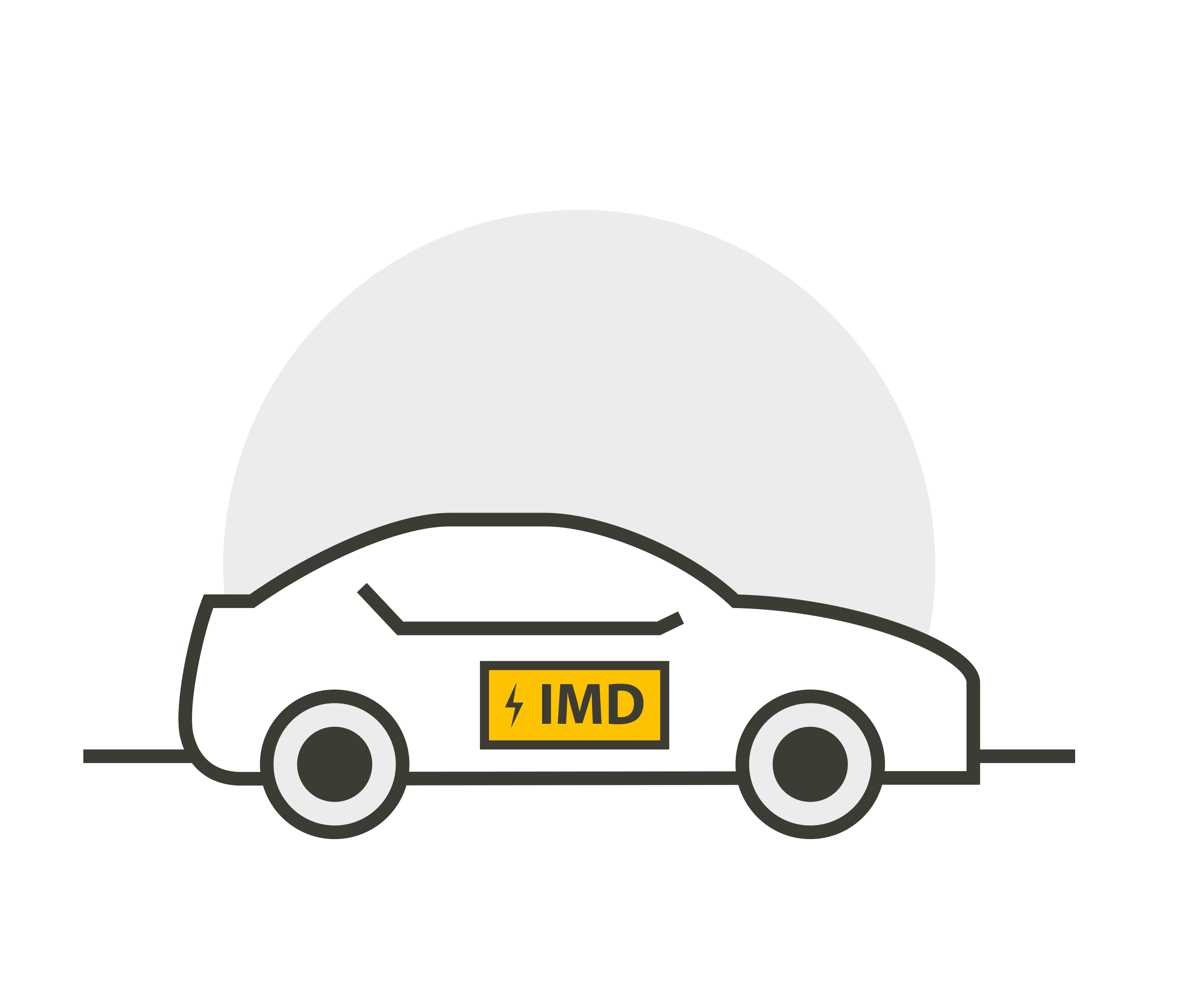 Ein Auto mit dem Schriftzug "IMD" darauf.
