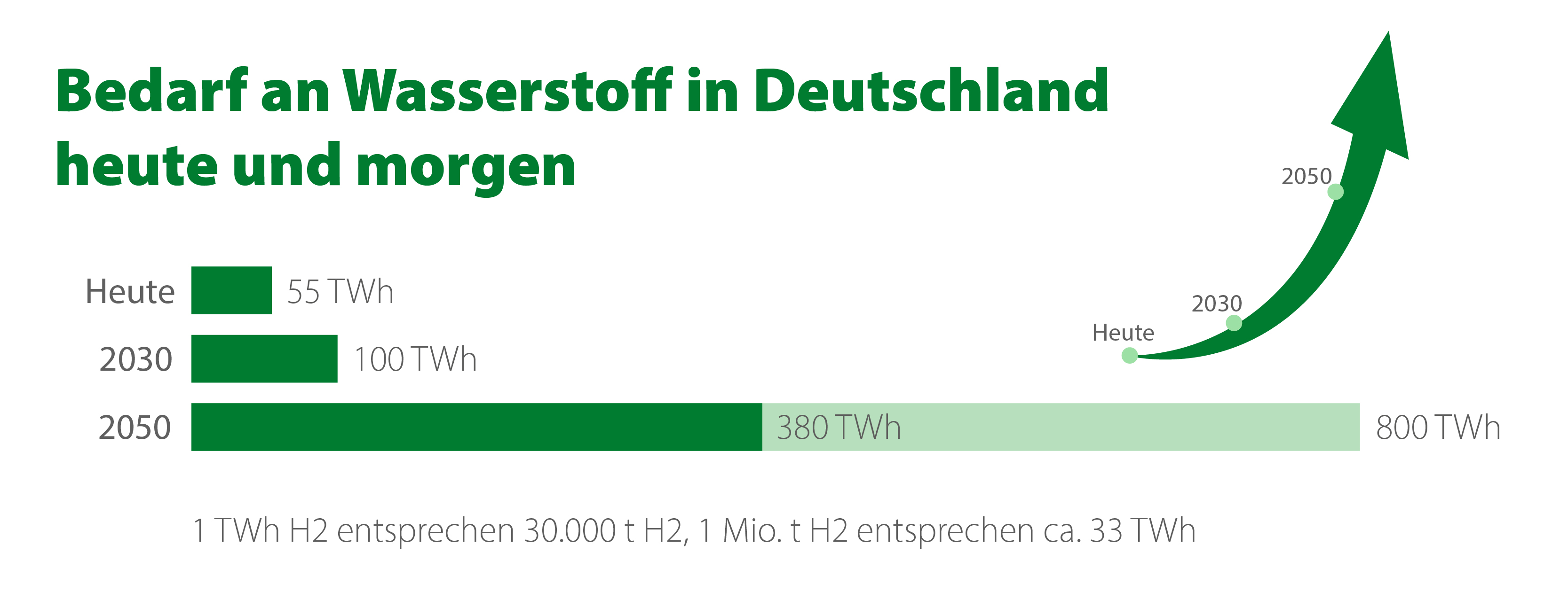 Grafik Wasserstoffbedarf Deutschland