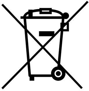 Symbol zur Kennzeichnung von Elektro- und Elektronik-Altgeräten (WEEE).